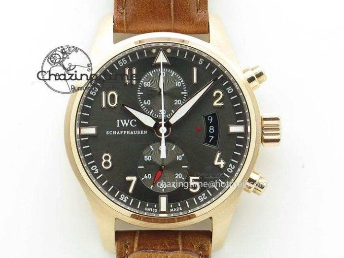 MIROTIME 0510 ZipUp Calatrava 5524R Pilot Travel Time RG GRF Brown Dial on Brown Leather Strap A324 V 7110